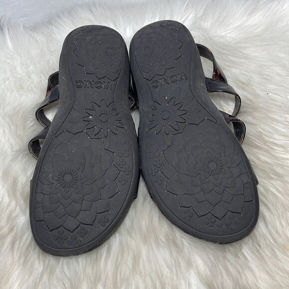 Vionic Amber Tortoise Patent Strappy Sandals Sz 8 - Picture 7 of 7